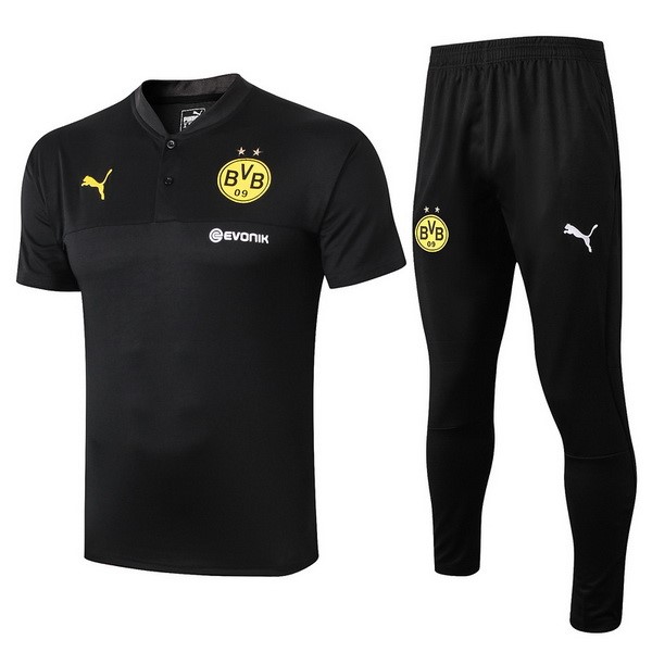 Polo Borussia Dortmund Conjunto Completo 2019-20 Negro Amarillo